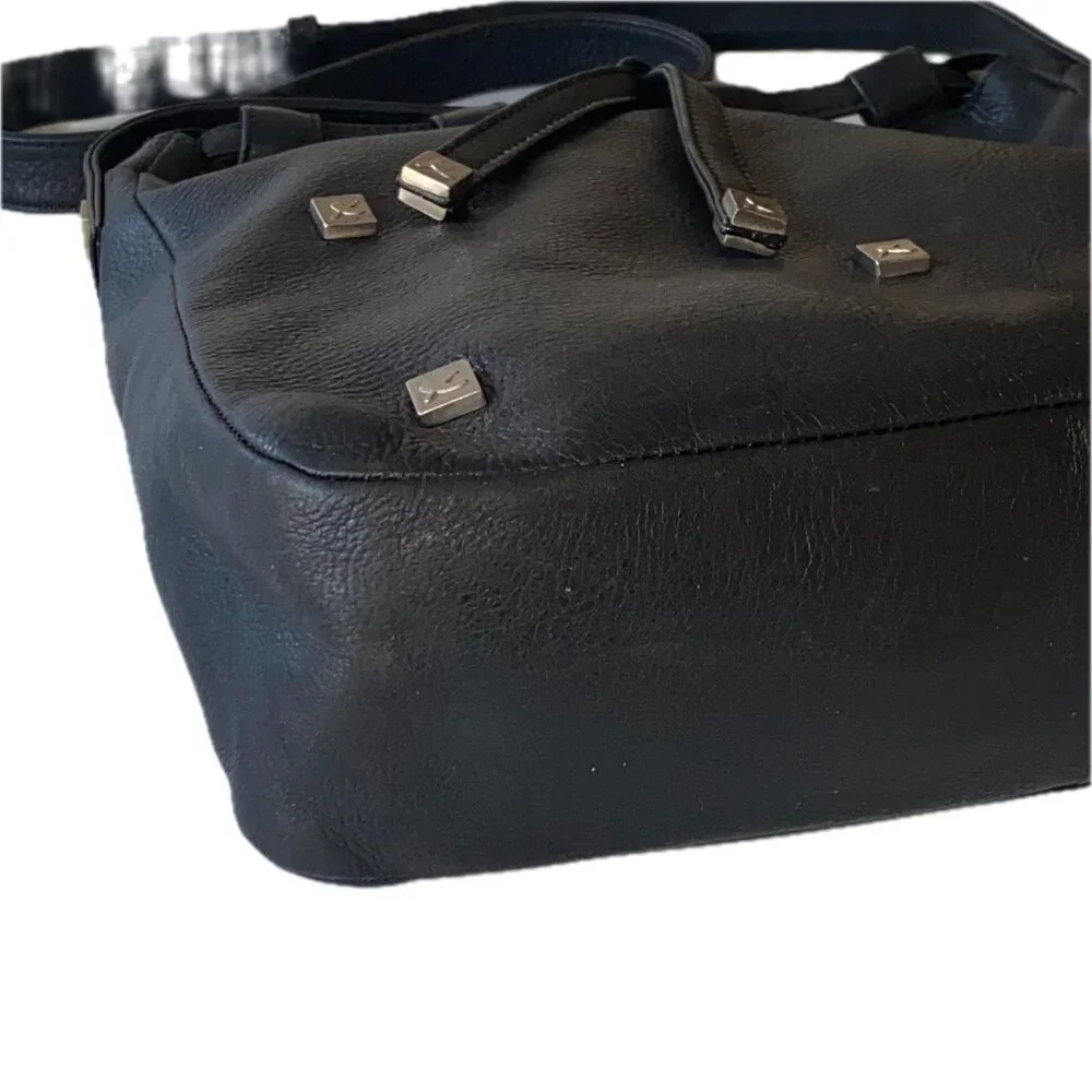 Paloma Picasso Leather Hobo Bucket Crossbody Bag Italy